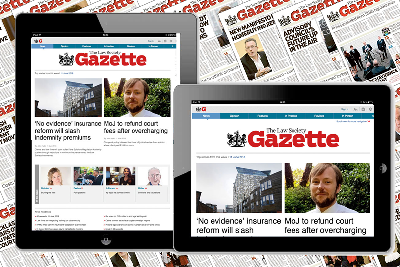 Law Society Gazette on ipad